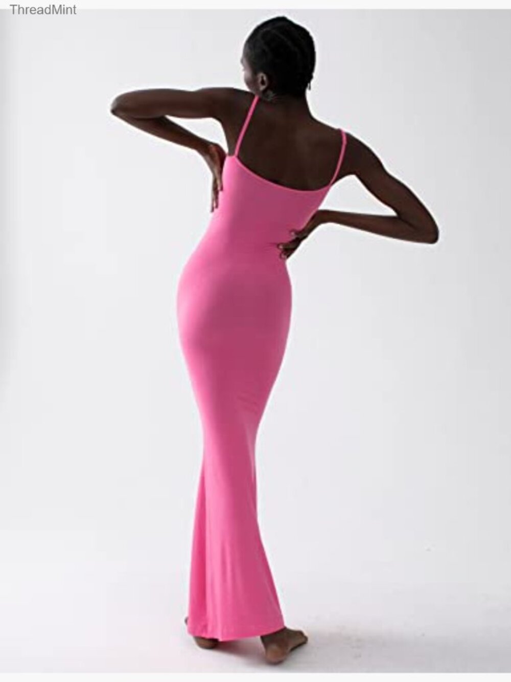 Soft Lounge Ribbed Slip Maxi Dress Sleeveless Backless Bodycon - Picture 5 of 7